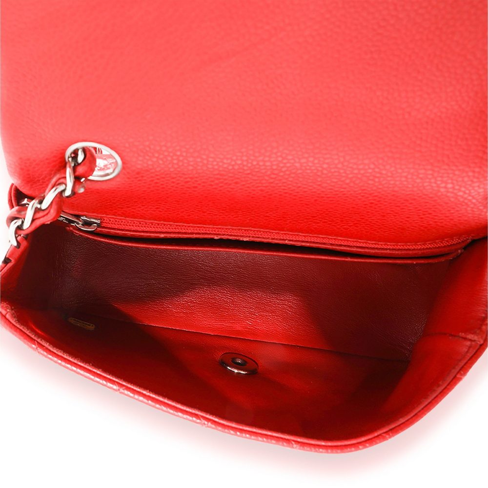 Chanel Red Quilted Caviar Mini Rectangular Classic Flap - Picture 8 of 8